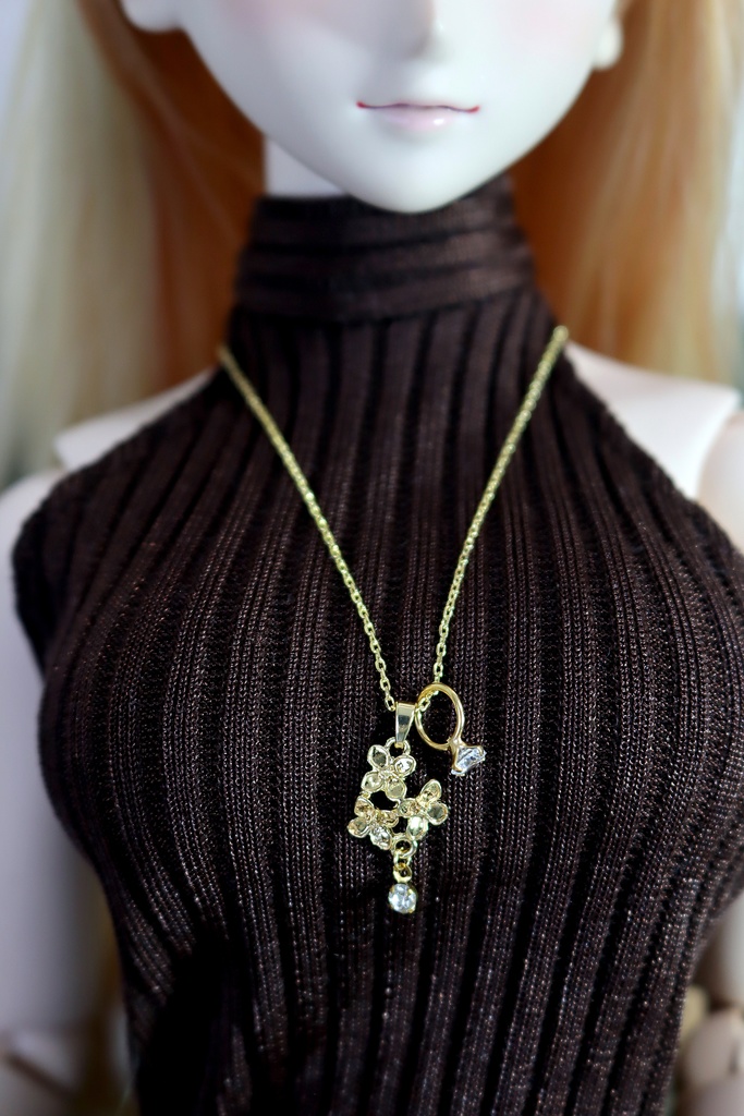 ドールサイズ小物:ジルコニアネックレス