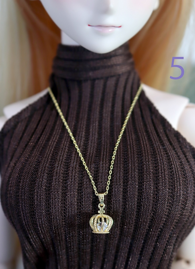 ドールサイズ小物:ジルコニアネックレス