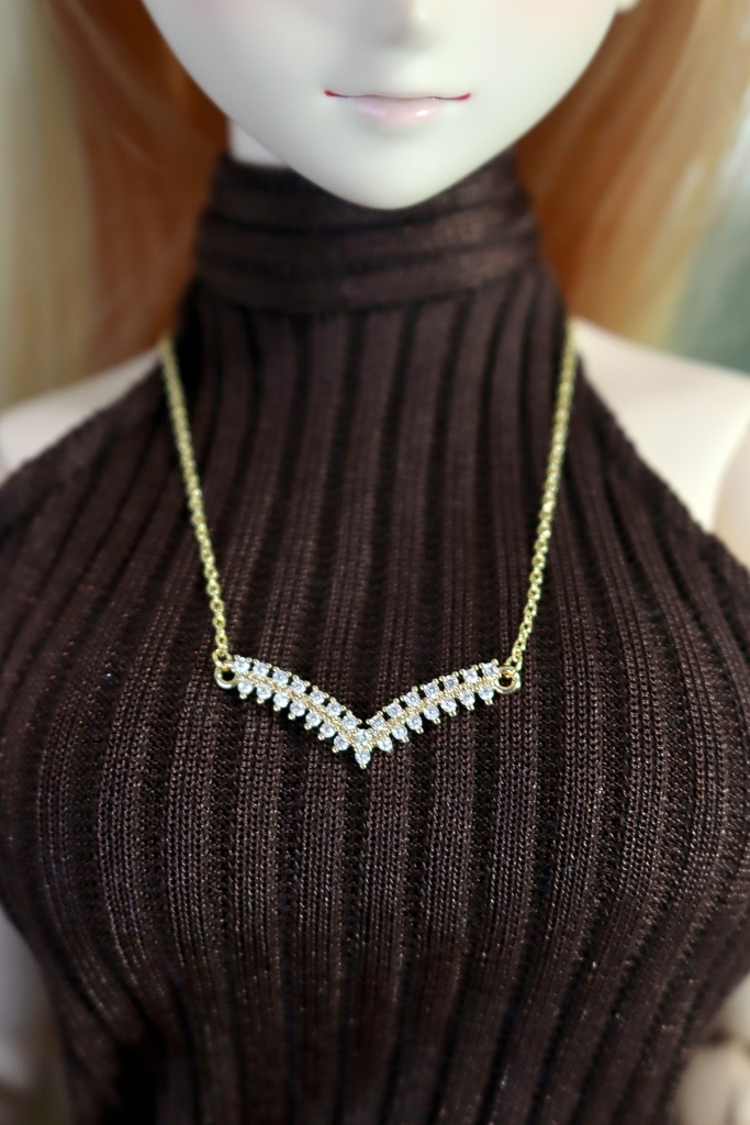 ドールサイズ小物:ジルコニアネックレス