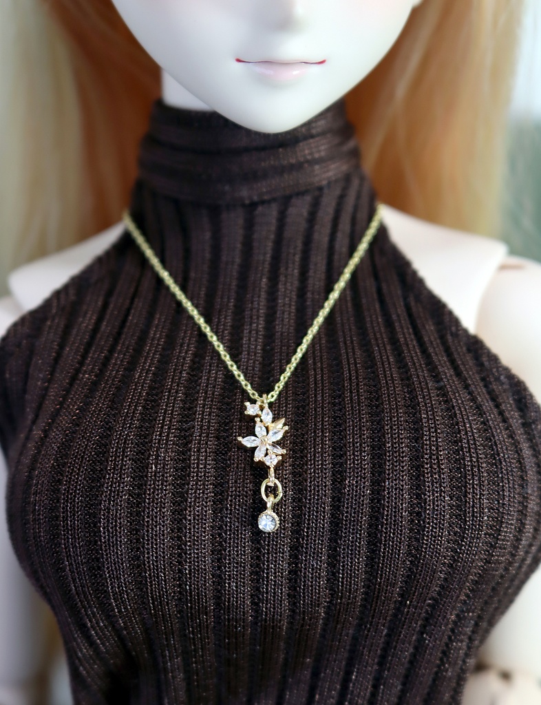 ドールサイズ小物:ジルコニアネックレス