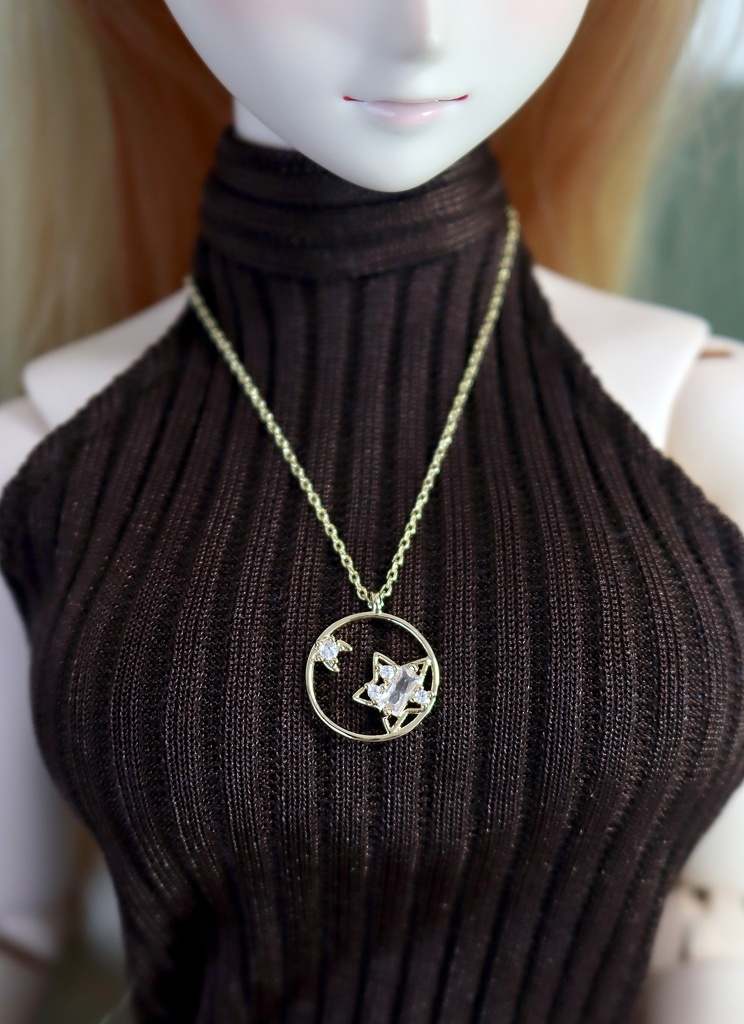 ドールサイズ小物:ジルコニアネックレス