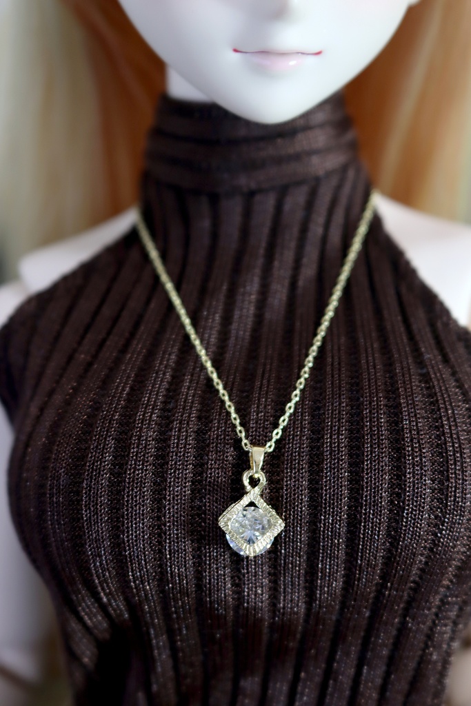 ドールサイズ小物:ジルコニアネックレス