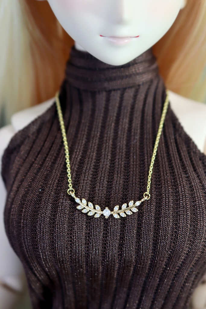 ドールサイズ小物:ジルコニアネックレス