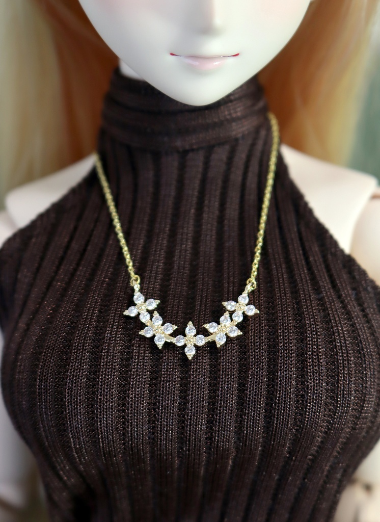 ドールサイズ小物:ジルコニアネックレス