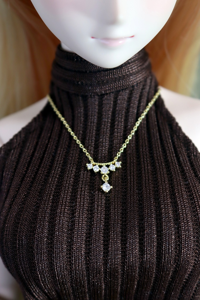 ドールサイズ小物:ジルコニアネックレス