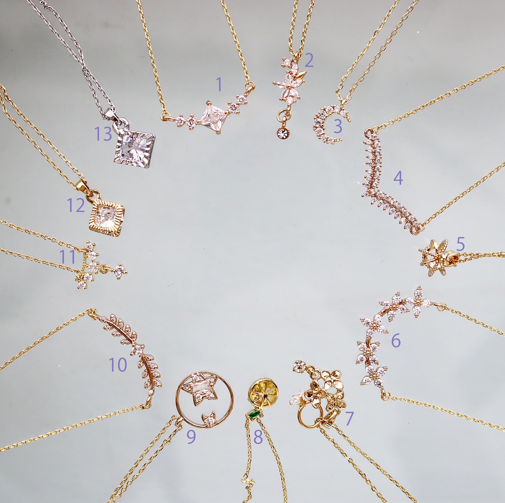 ドールサイズ小物:ジルコニアネックレス