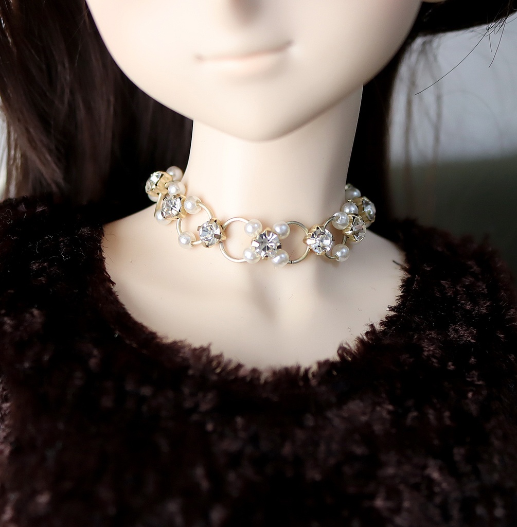 ★NEW★ドールサイズ小物:ジルコニアネックレス