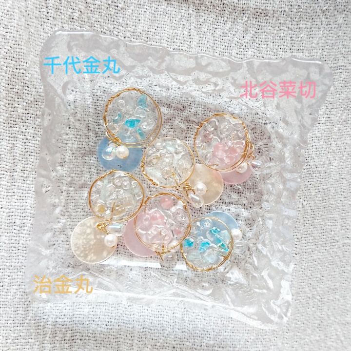 琉球ガラスカレットのイヤリング(ピアス)