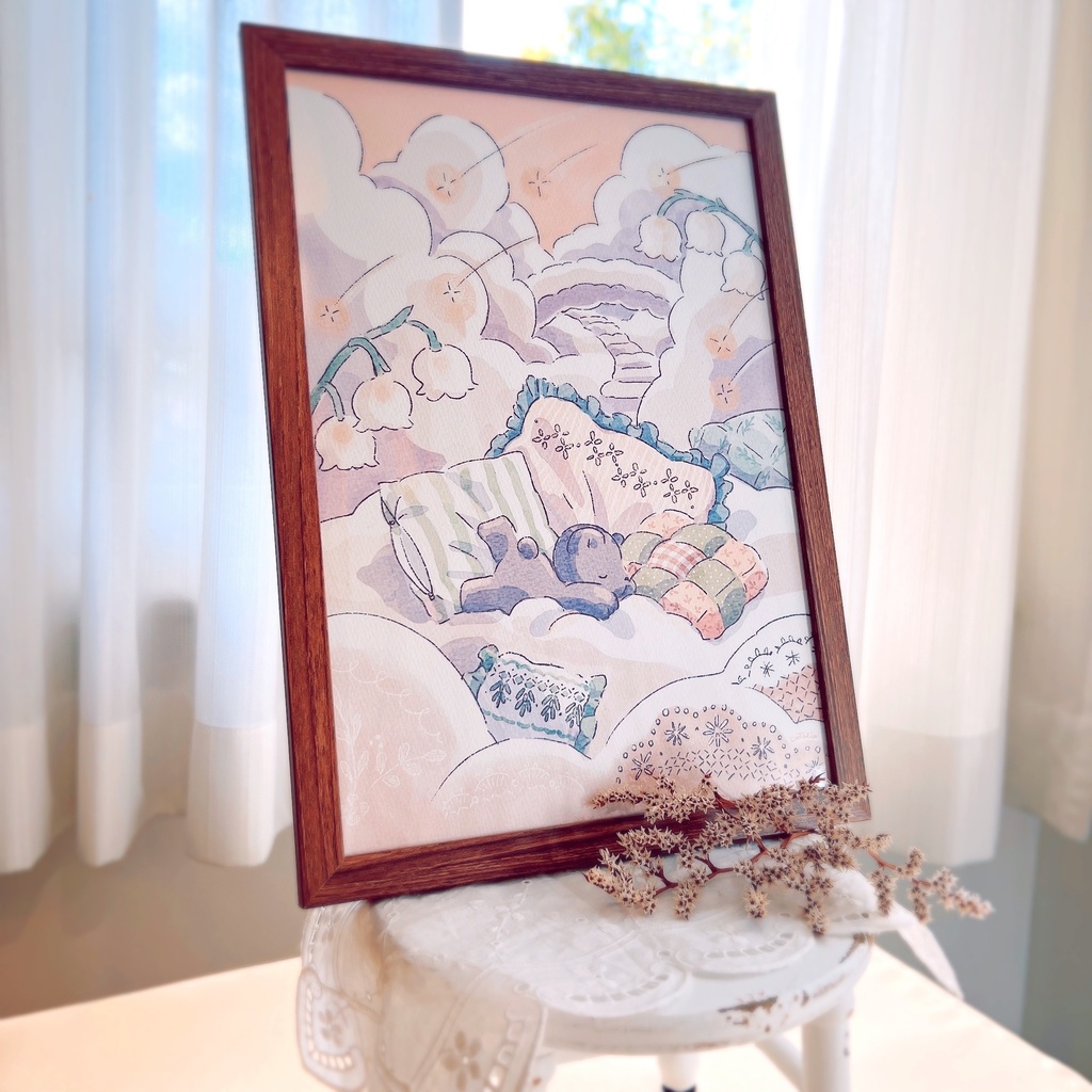 A4ポスターフレーム【手描きイラストサイン入り】