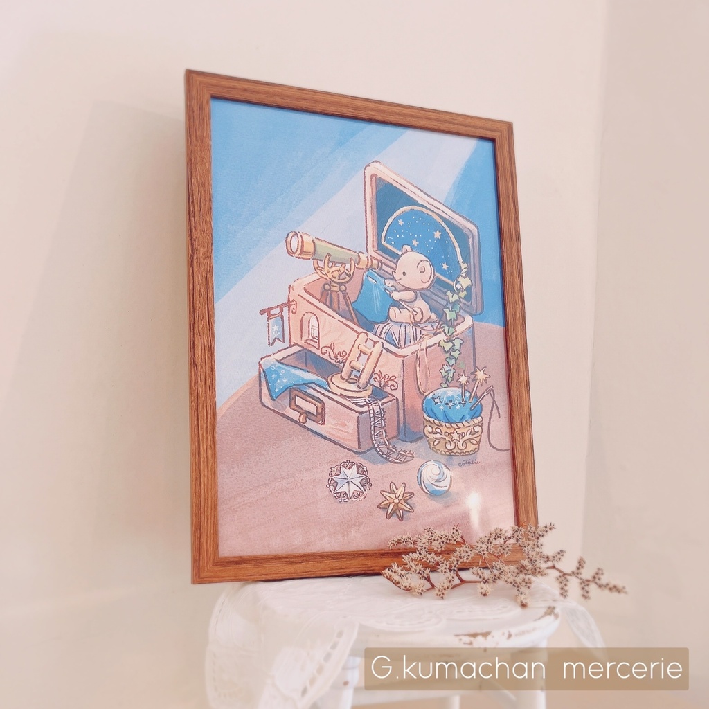 A4ポスターフレーム【手描きイラストサイン入り】