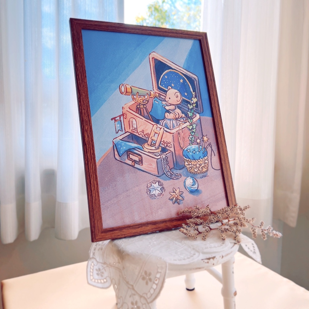 A4ポスターフレーム【手描きイラストサイン入り】