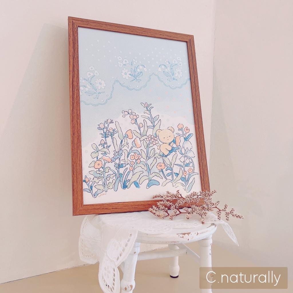 A4ポスターフレーム【手描きイラストサイン入り】