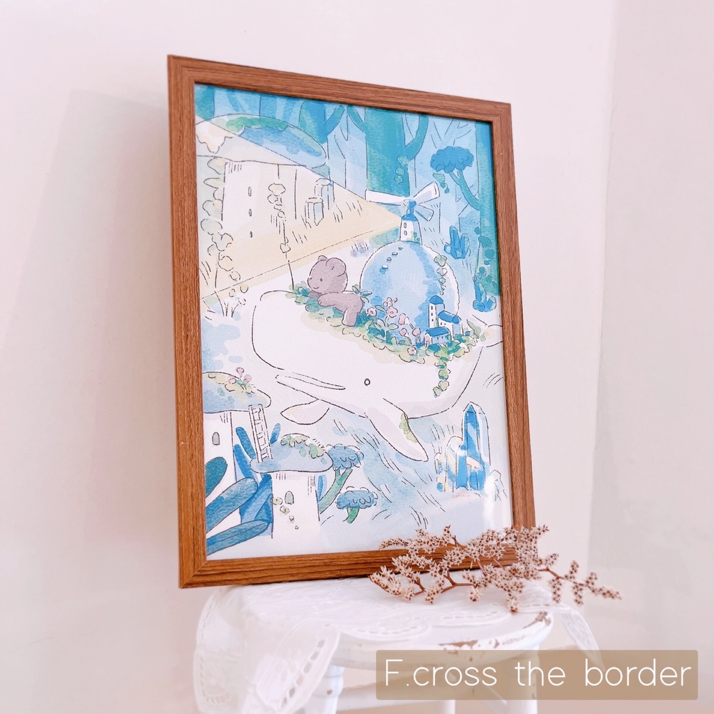 A4ポスターフレーム【手描きイラストサイン入り】