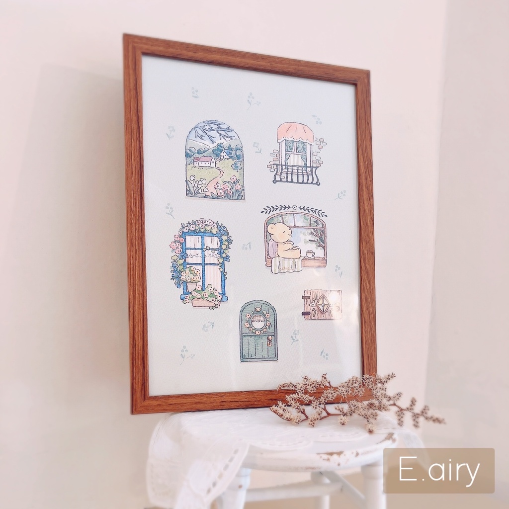 A4ポスターフレーム【手描きイラストサイン入り】