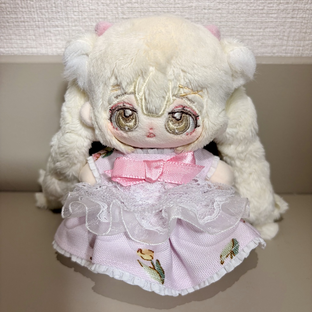 桃色リボンワンピース