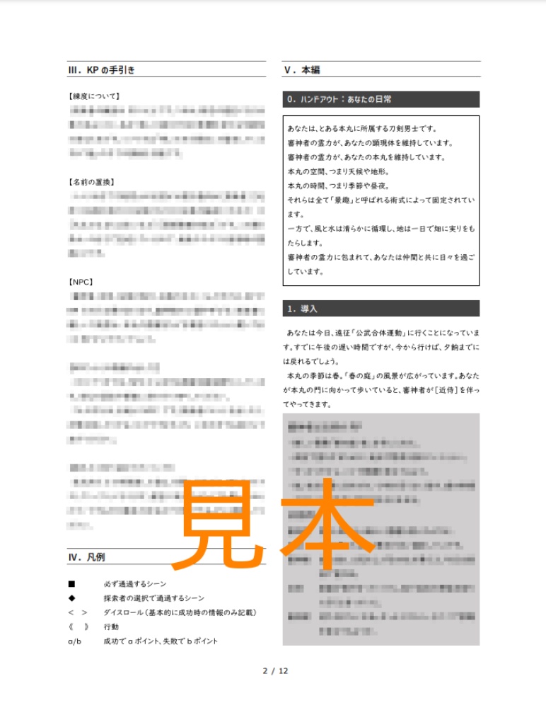 【刀剣CoCシナリオ】春闇灯火