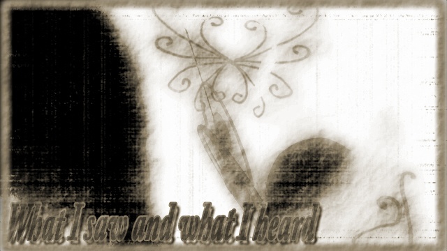 What I saw and what I heard