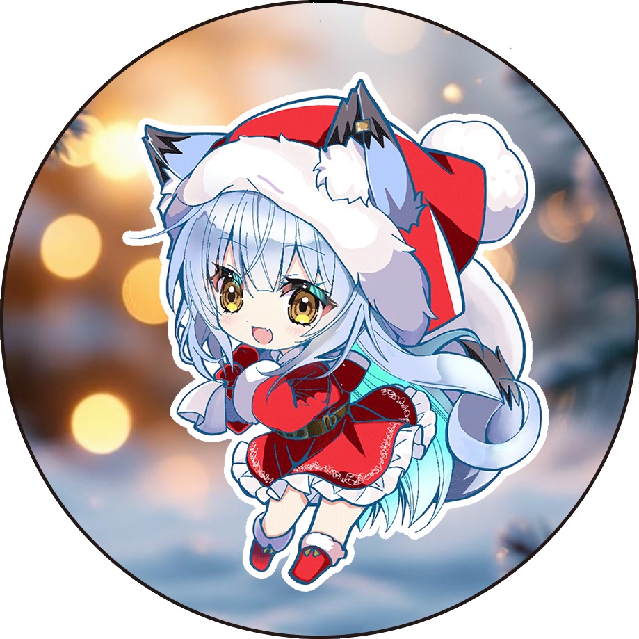 クリスマス缶バッジ57mm　①　個別タイプ　(ホログラム柄4種・ノーマル１種タイプから選べるタイプ)