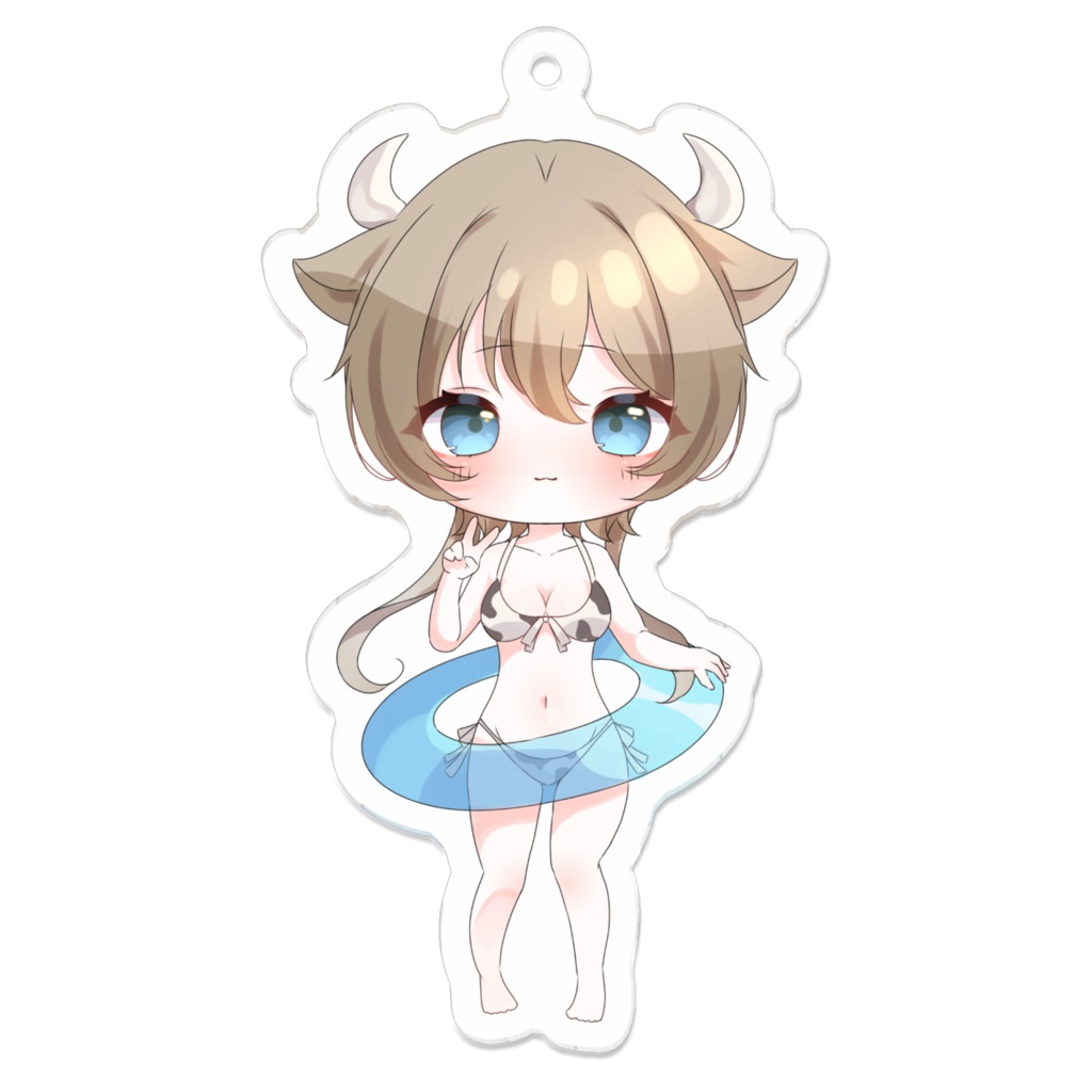 牛の夏アクリルキーホルダー
