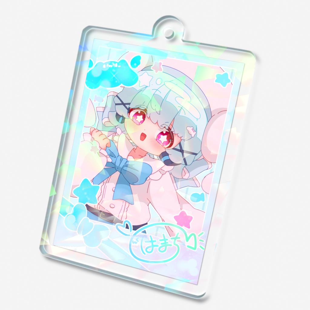 はまちくんチェキ風ホログラムアクキー