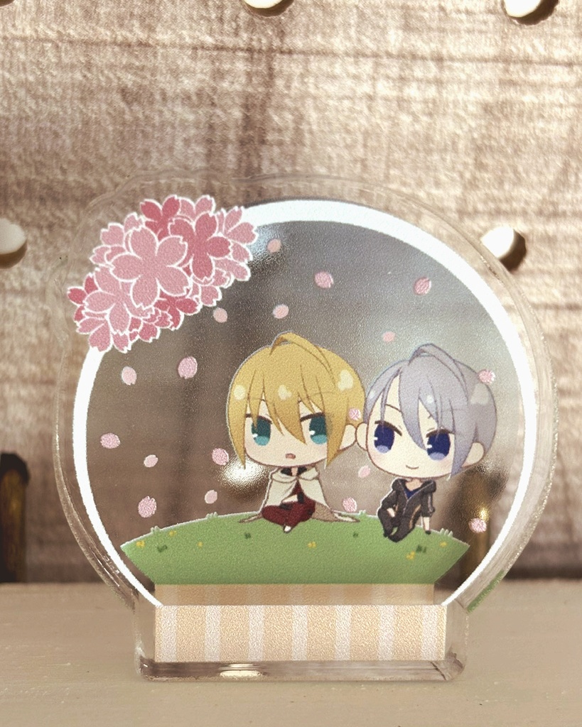 お花見伯仲ミニアクリルブロック
