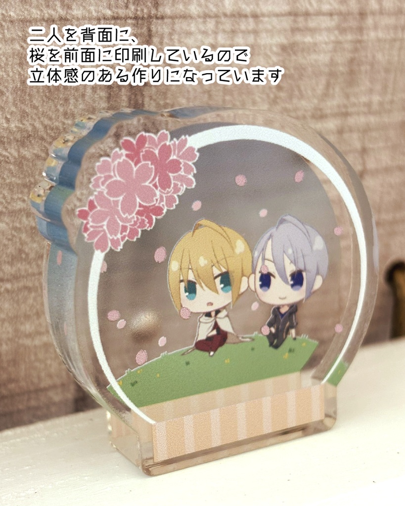 お花見伯仲ミニアクリルブロック