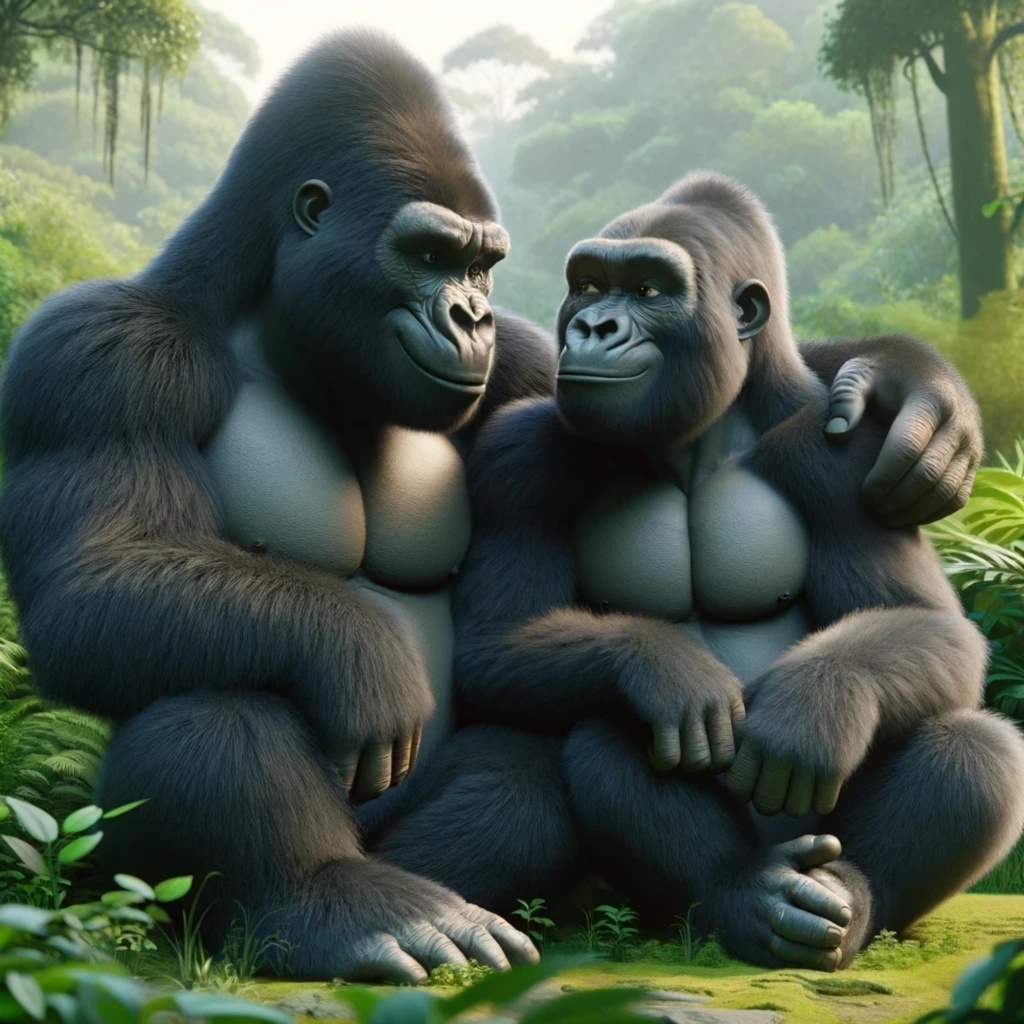 カップルのゴリラ