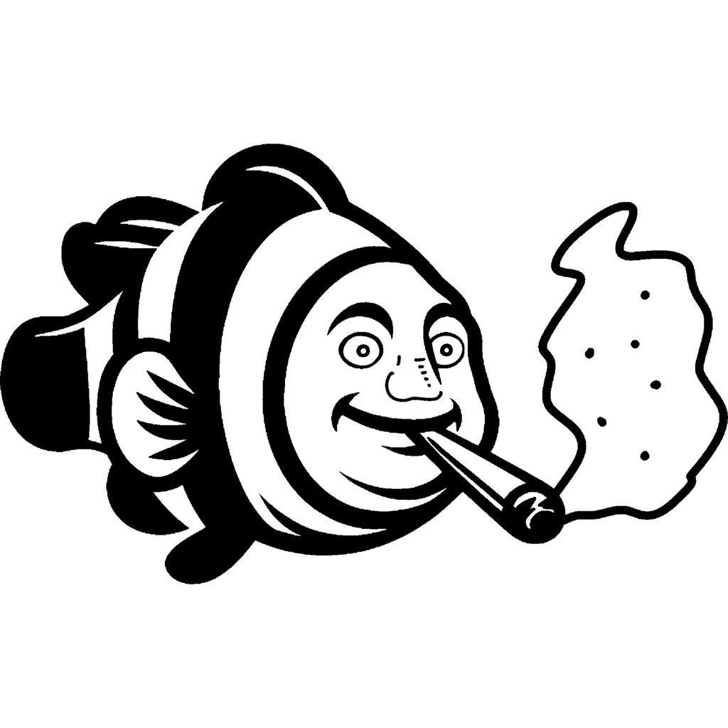 タバコを吸うクマノミ