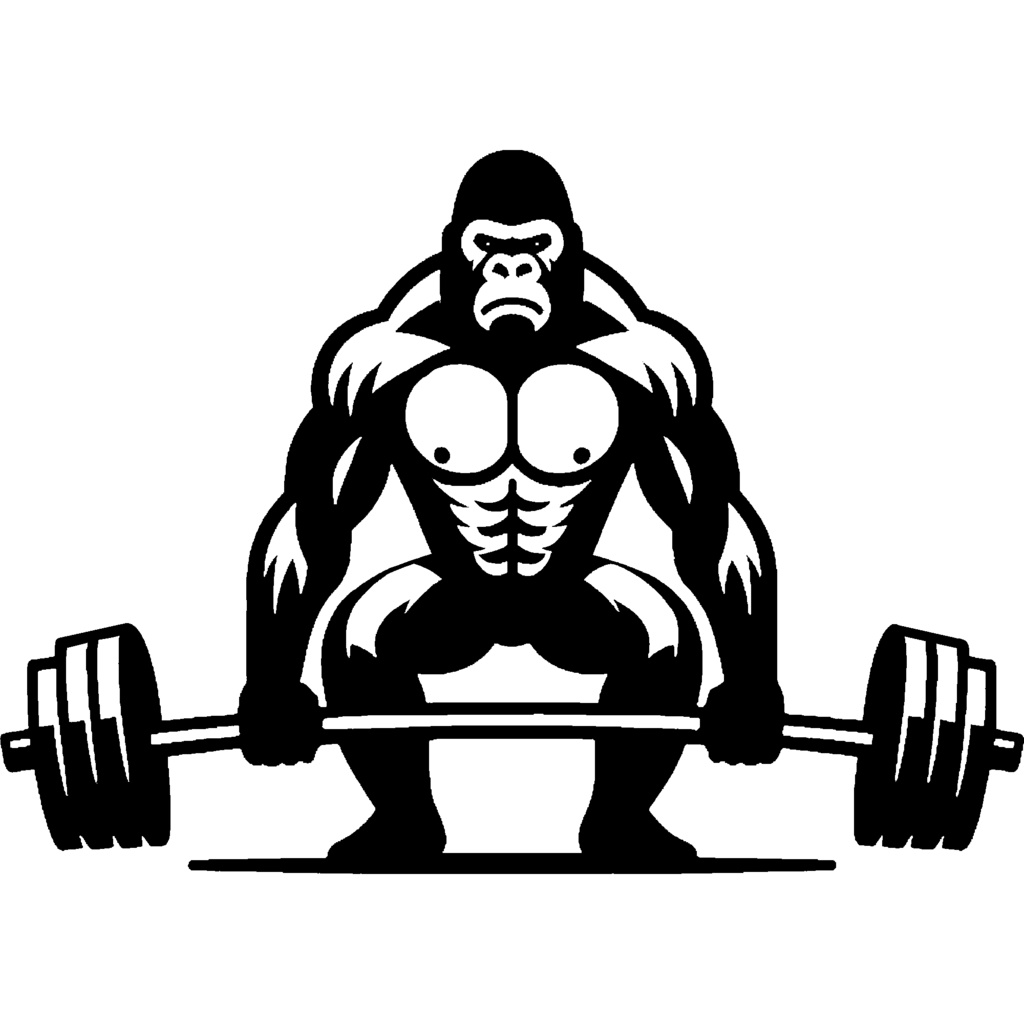 デッドリフトをするゴリラ