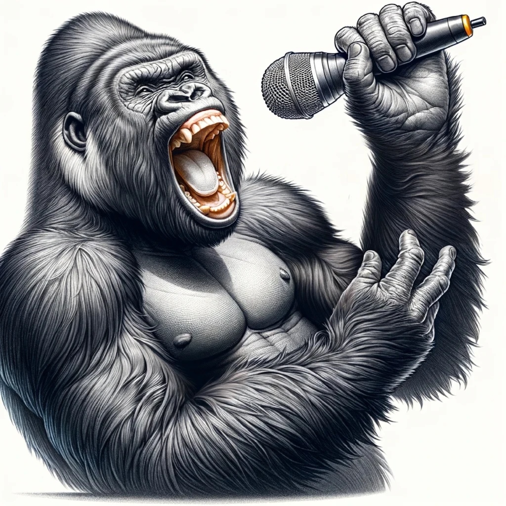 熱唱するゴリラ