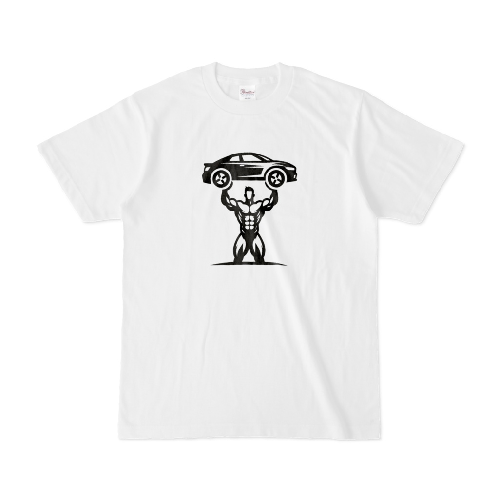 車を持って筋トレするマッチョ