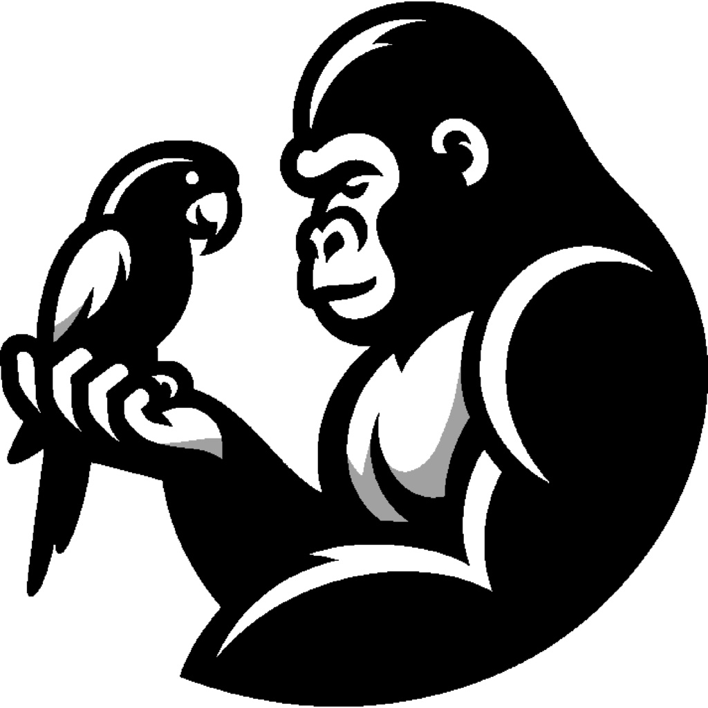相思相愛のオウムとゴリラ