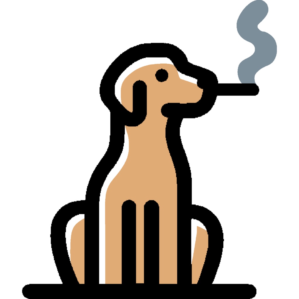 タバコを吸う犬