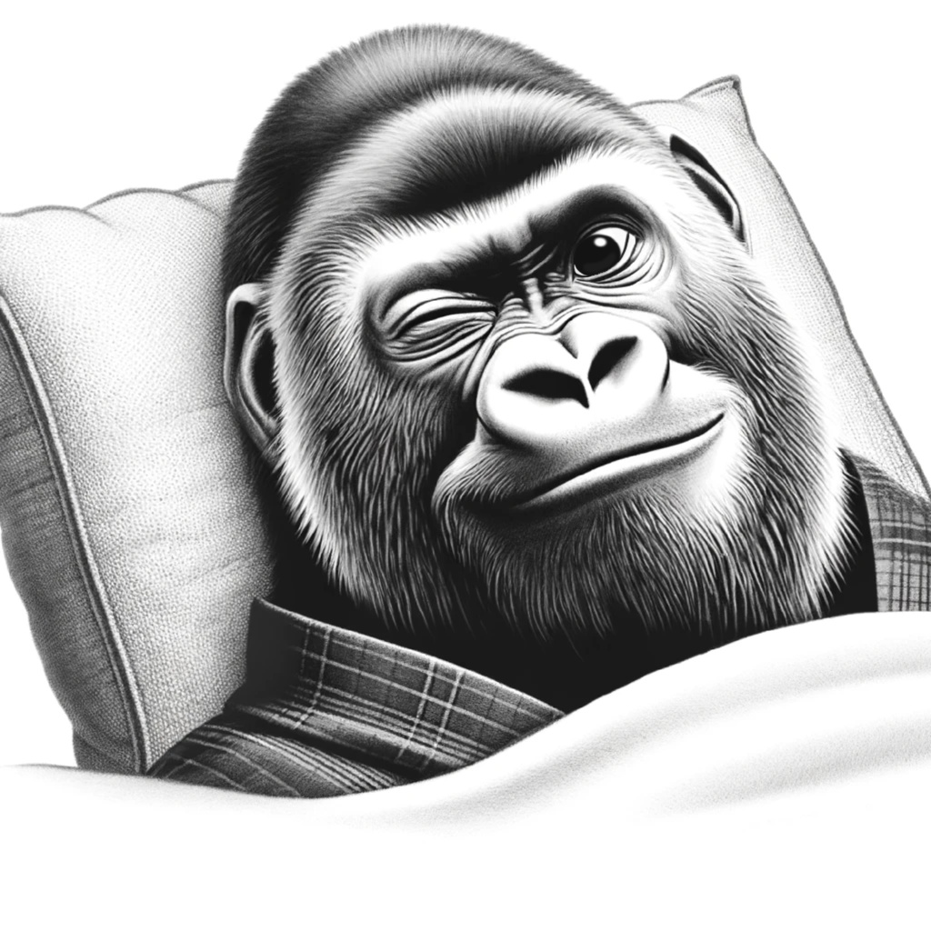 ウィンクするゴリラ