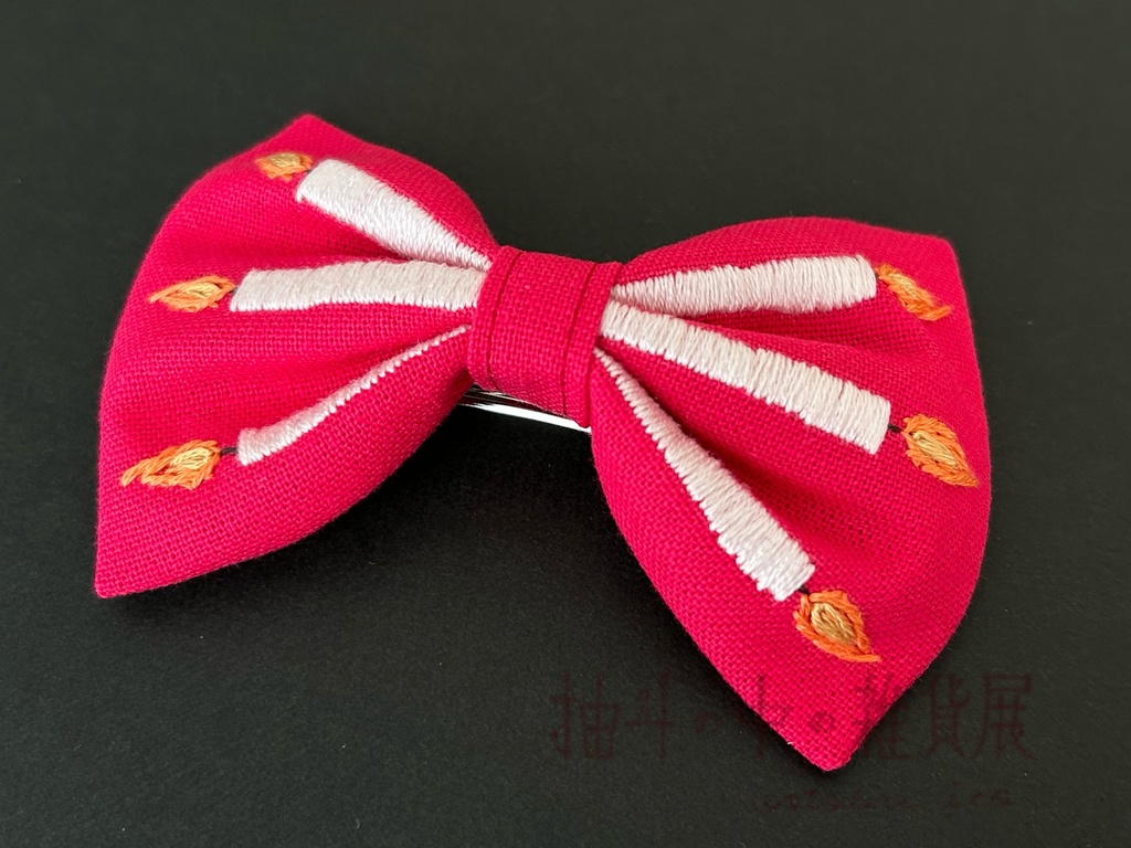 ともしびリボン(バレッタ 赤)