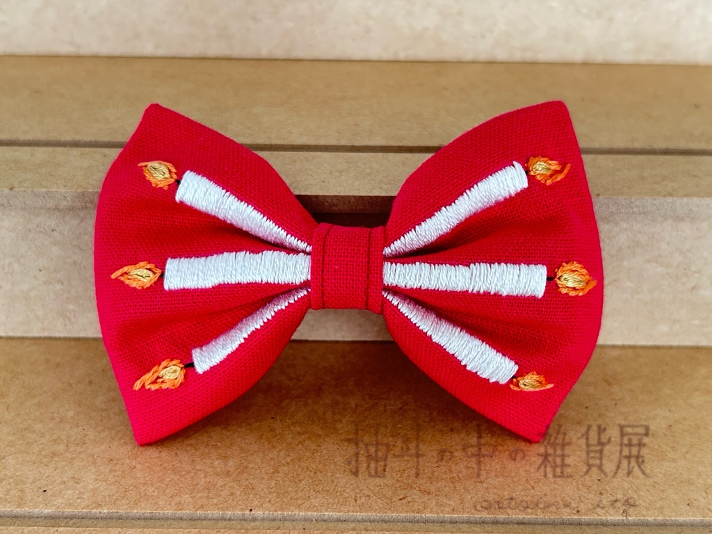 ともしびリボン(バレッタ 赤)