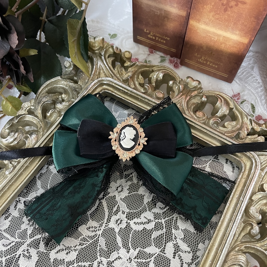 ぬい服 16cm 着ぐるみ くま チェック リボン 緑 肩掛けチェーン付き