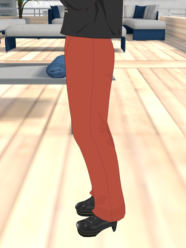 カラーテーパードパンツ-ORANGE