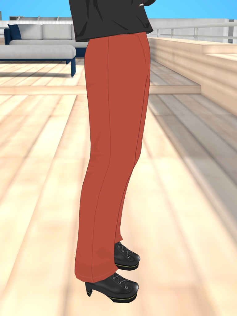 カラーテーパードパンツ-ORANGE