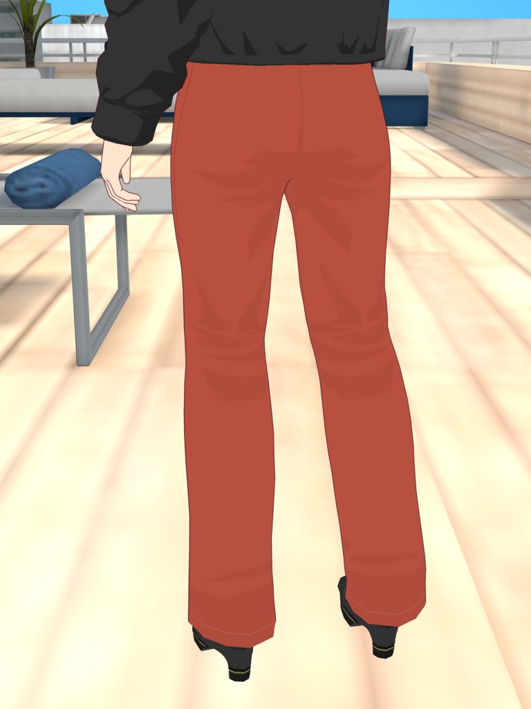 カラーテーパードパンツ-ORANGE