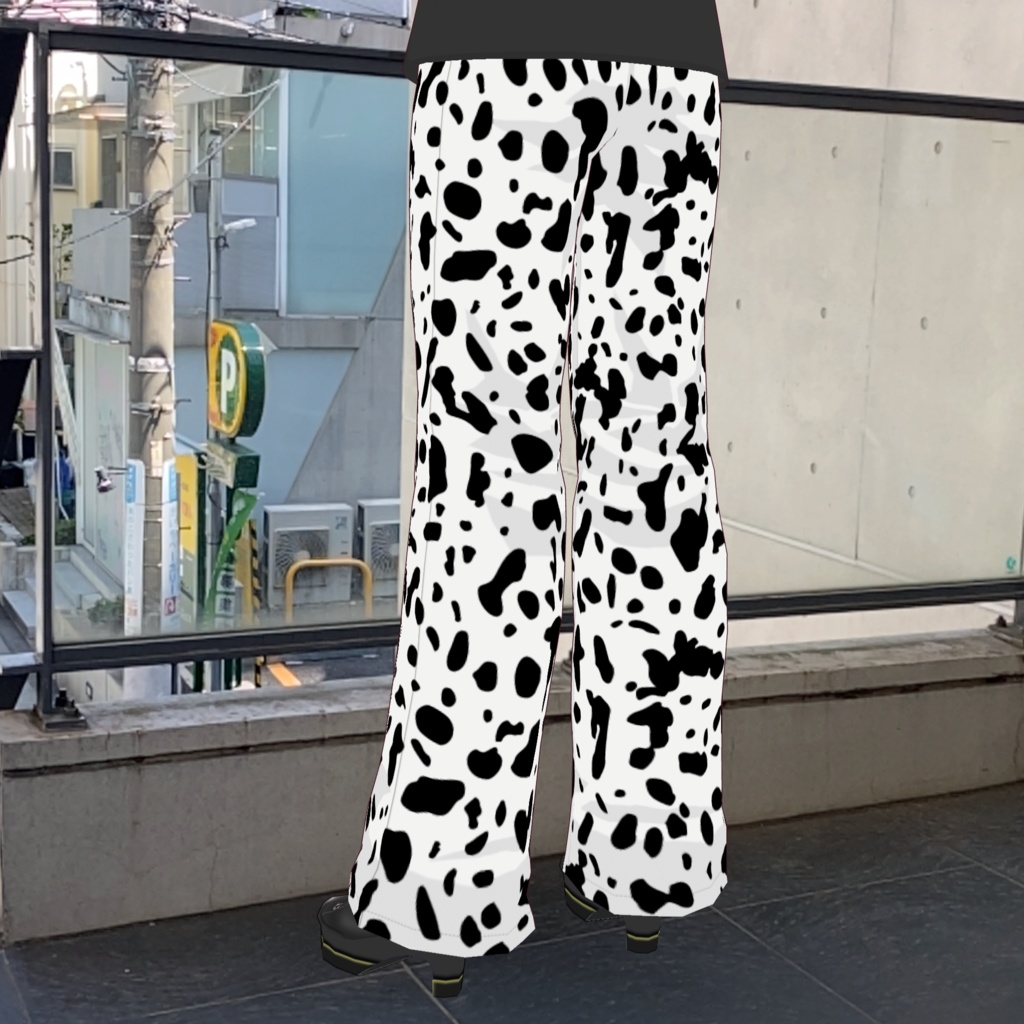 【PRICE DAWN】フレアパンツ-DALMATIAN