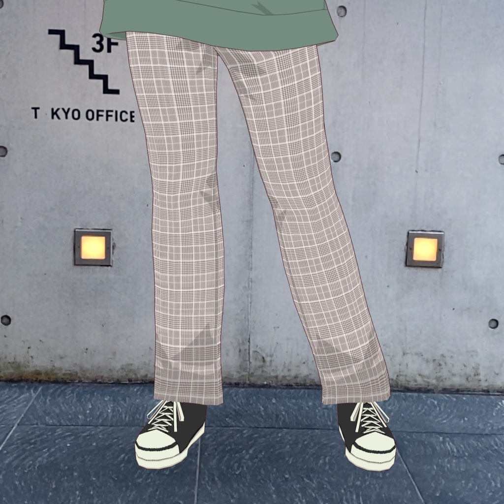 グレンチェックパンツ