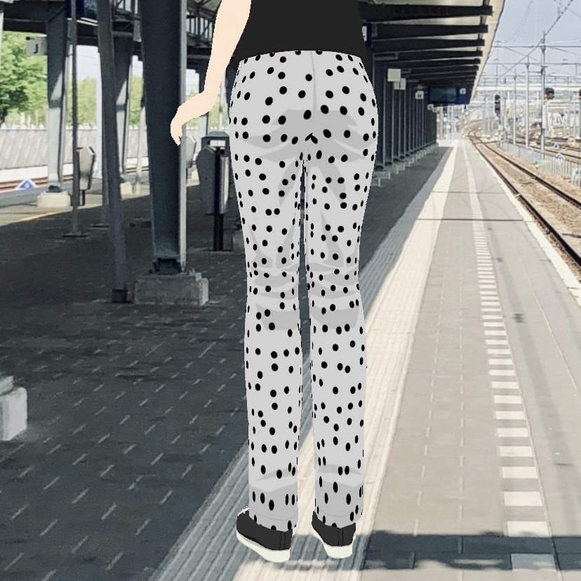 カラーテーパードパンツ-DOT