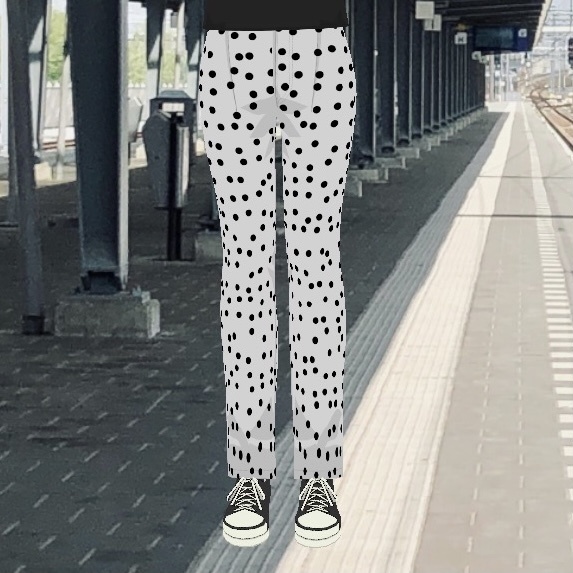 カラーテーパードパンツ-DOT