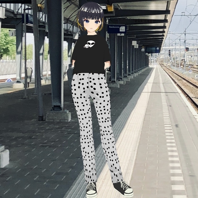 カラーテーパードパンツ-DOT