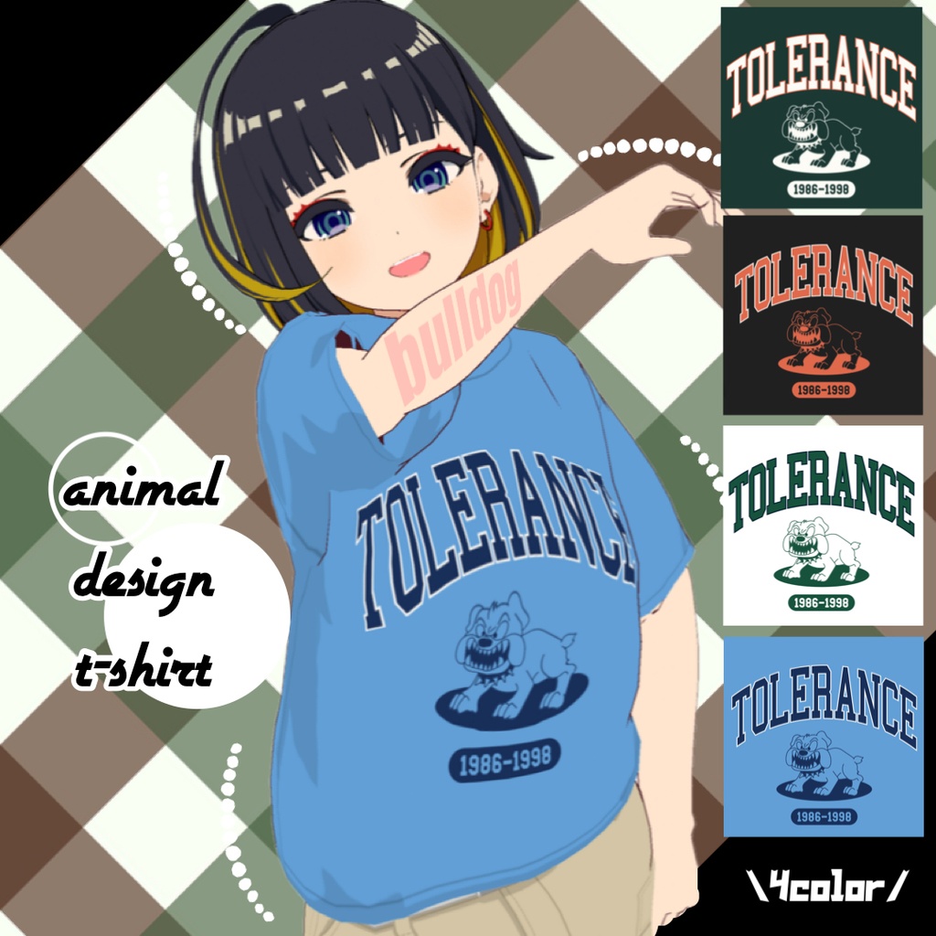 アニマルデザインTシャツ/ブルドッグ