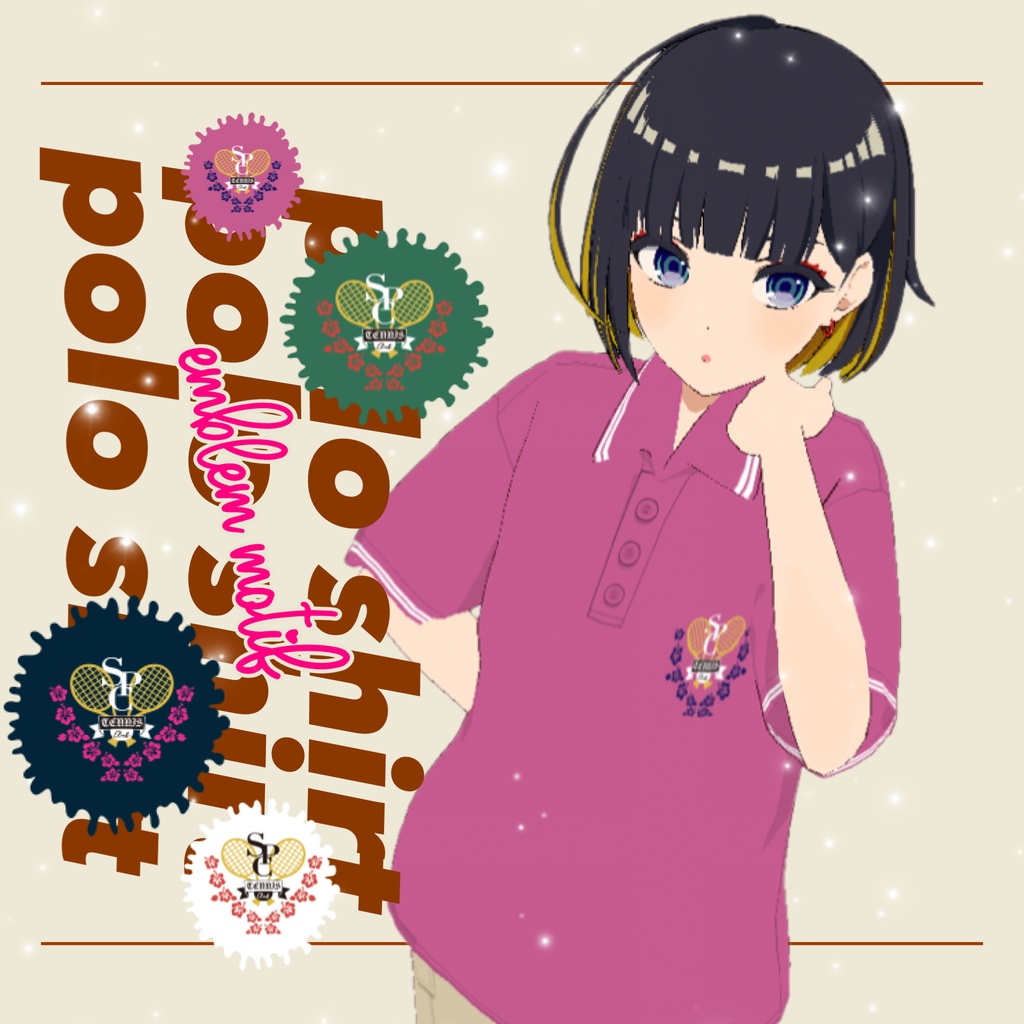 エンブレムデザインポロシャツ