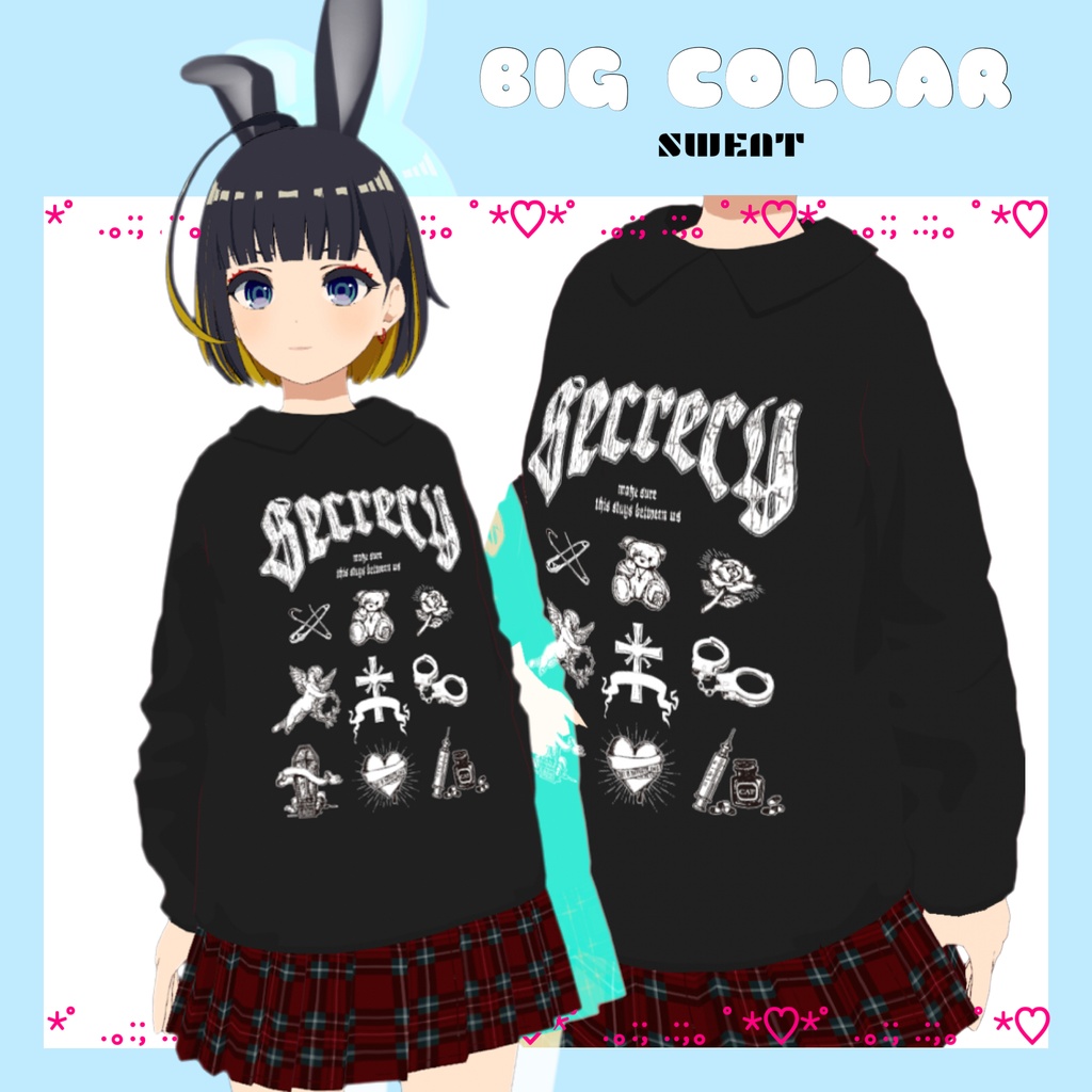 プリントデザイン襟付きスウェット