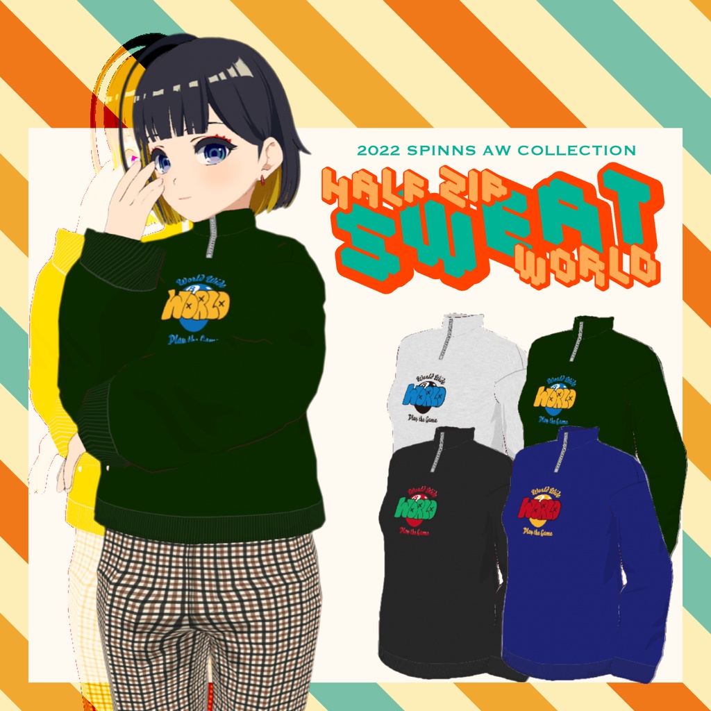 ハーフジップロゴスウェット/8ボールロゴ