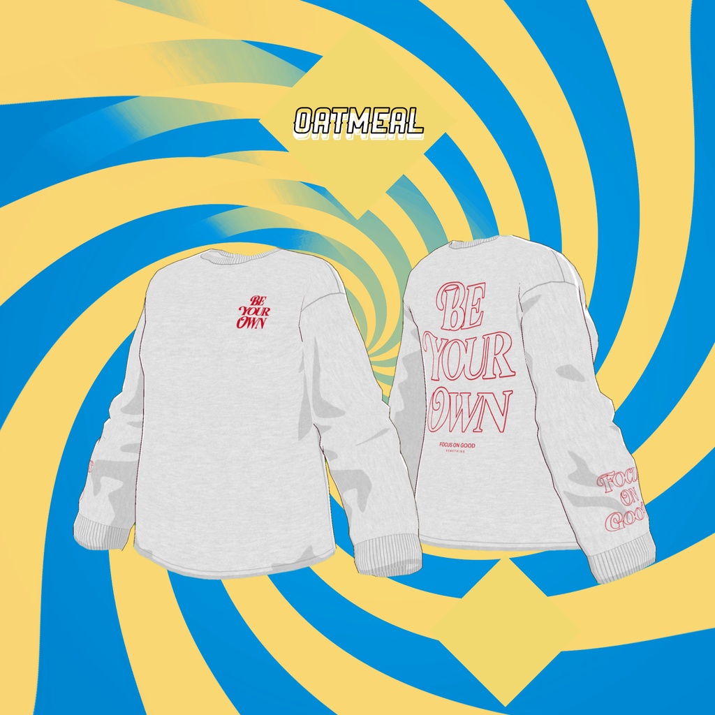 バックプリントロゴデザインロンT/BE YOUR OWN